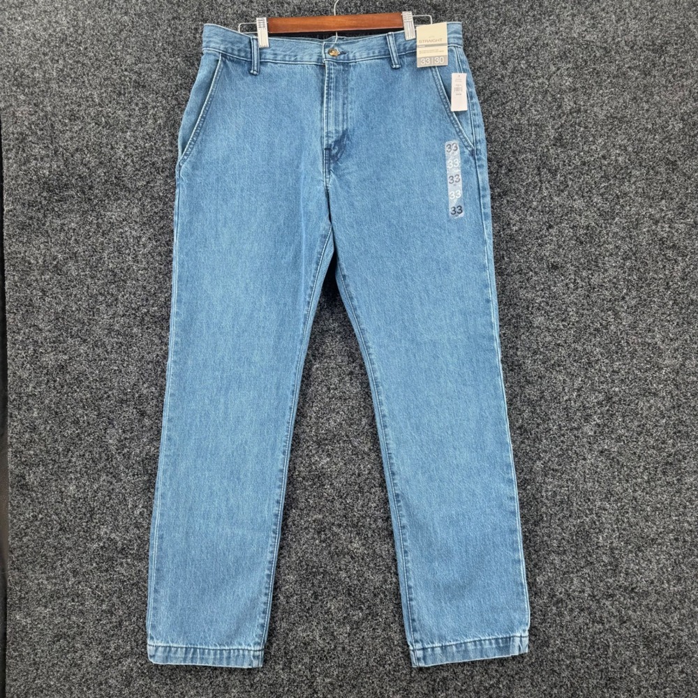 Gap Mens Straight Rigid Jeans Light Wash 100% Cotton 33x30 781299-00-1